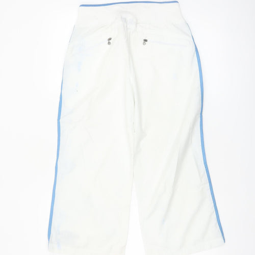 Bear USA Womens White Jogger Trousers Size 12 Elastic Waist Sports Style