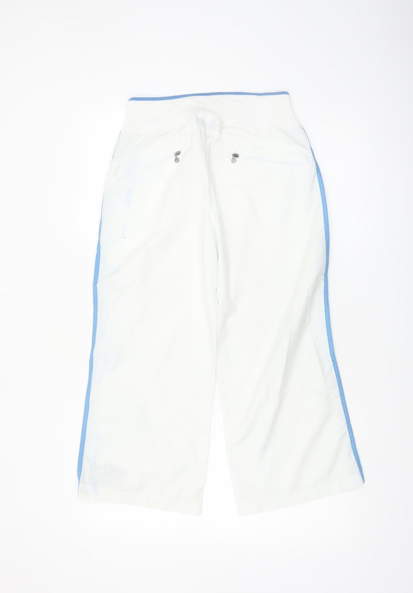 Bear USA Womens White Jogger Trousers Size 12 Elastic Waist Sports Style
