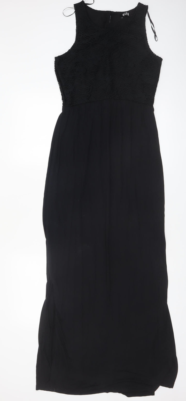George Women’s Black Sleeveless Maxi Lace Long Dress Size 10