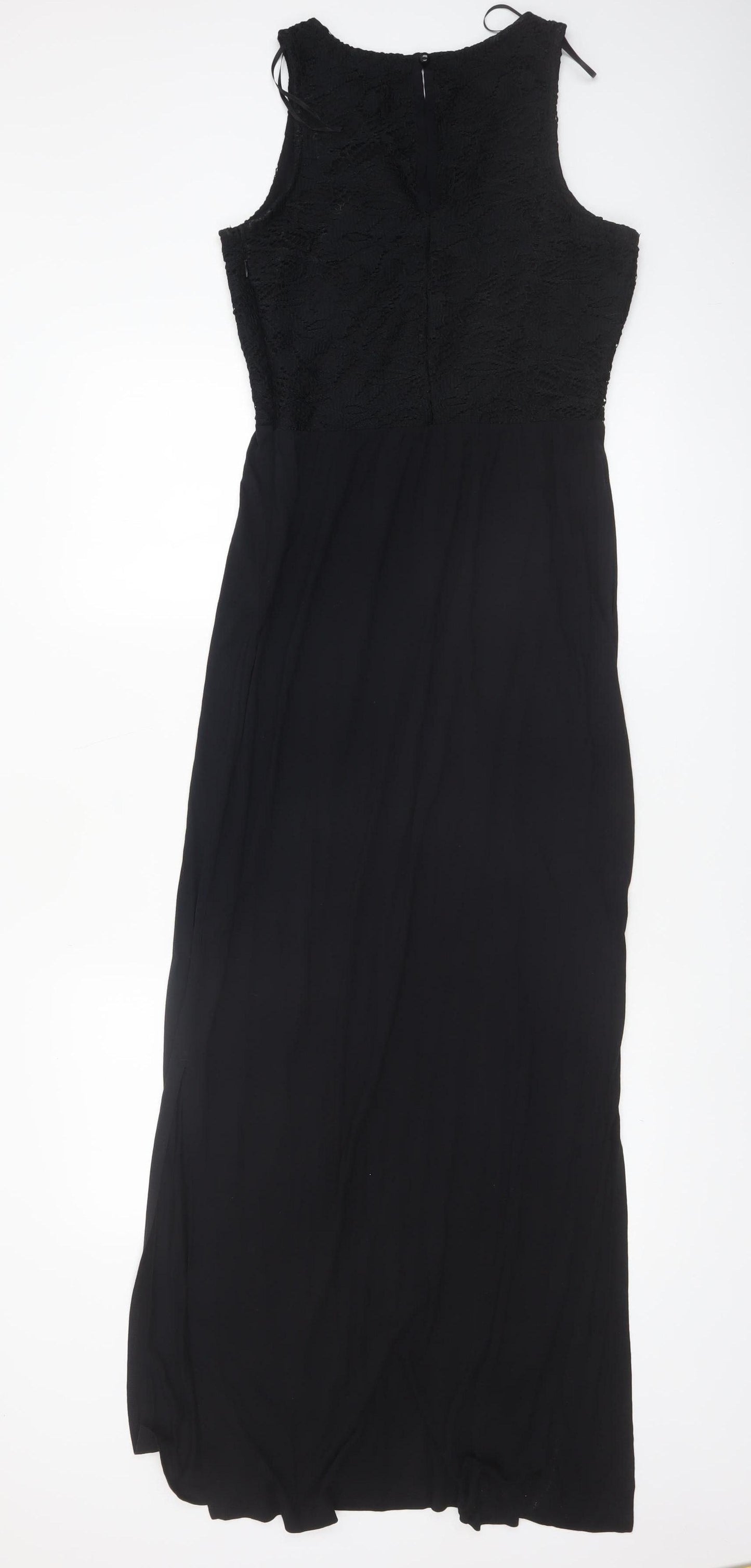 George Women’s Black Sleeveless Maxi Lace Long Dress Size 10