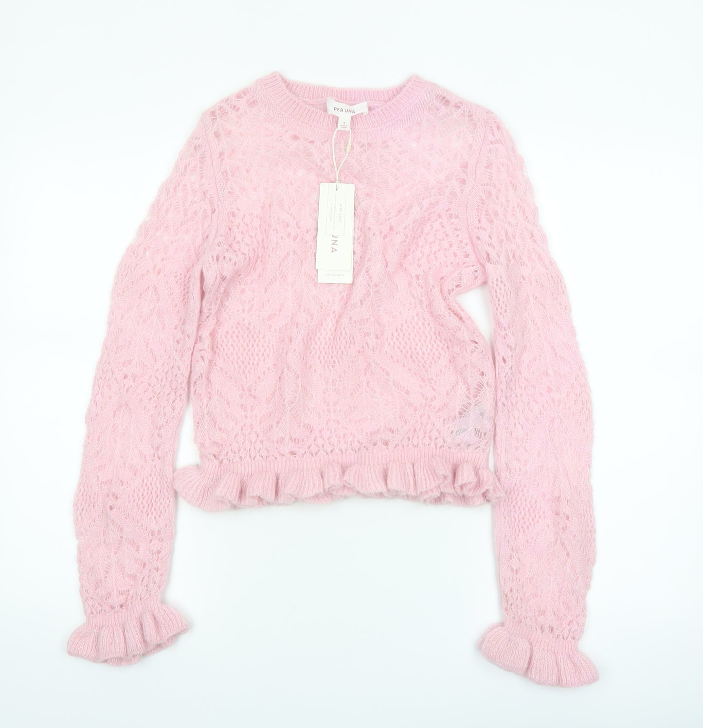 Marks and Spencer Per Una Women Pink S Cable-Knit Jumper