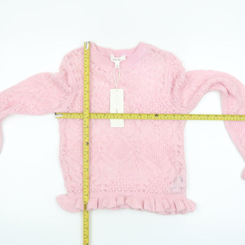 Marks and Spencer Per Una Women Pink S Cable-Knit Jumper