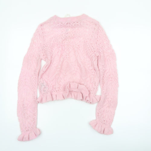 Marks and Spencer Per Una Women Pink S Cable-Knit Jumper