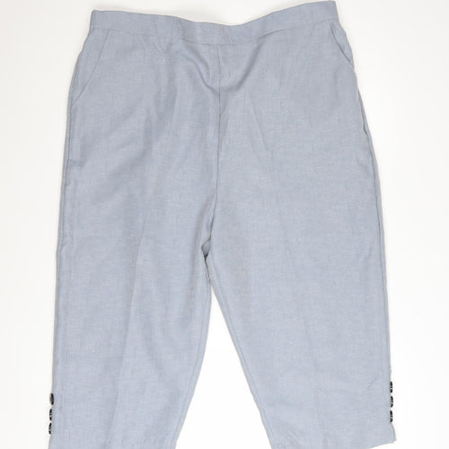 Emma Collection Women’s Grey Cropped Trousers Size 20 Elastic Waist