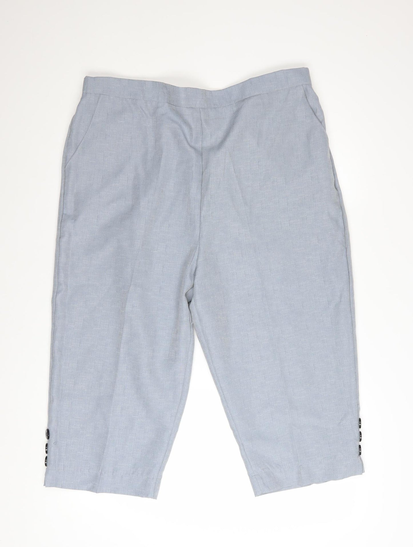 Emma Collection Women’s Grey Cropped Trousers Size 20 Elastic Waist