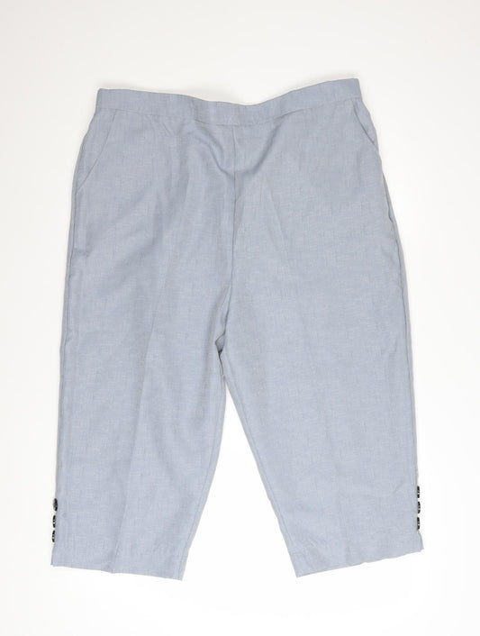Emma Collection Women’s Grey Cropped Trousers Size 20 Elastic Waist