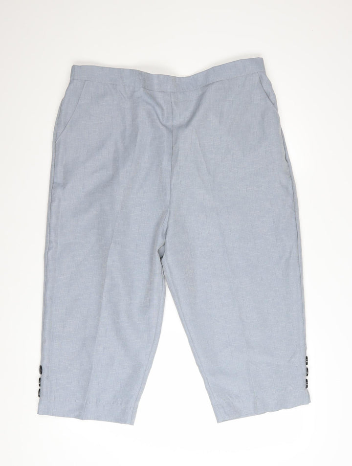 Emma Collection Women’s Grey Cropped Trousers Size 20 Elastic Waist