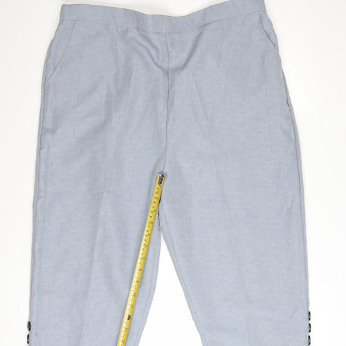Emma Collection Women’s Grey Cropped Trousers Size 20 Elastic Waist