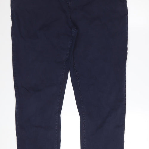 Next Women’s Blue Chino Trousers Size 16 Cotton Stretch Comfort