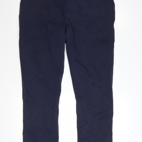 Next Women’s Blue Chino Trousers Size 16 Cotton Stretch Comfort