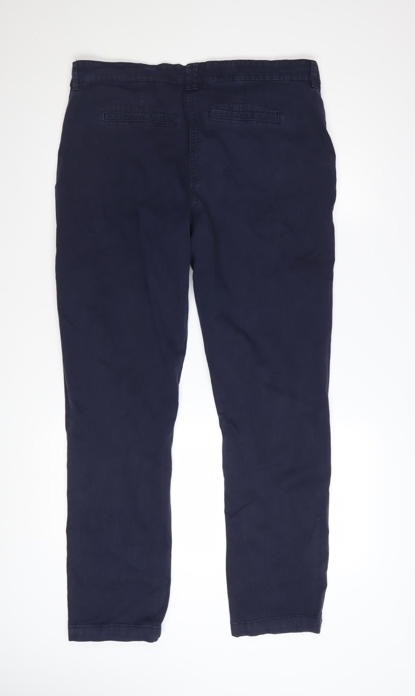 Next Women’s Blue Chino Trousers Size 16 Cotton Stretch Comfort
