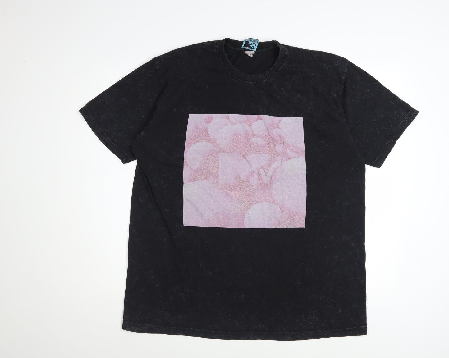 MTV Women's Black L Basic Graphic Music T-Shirt