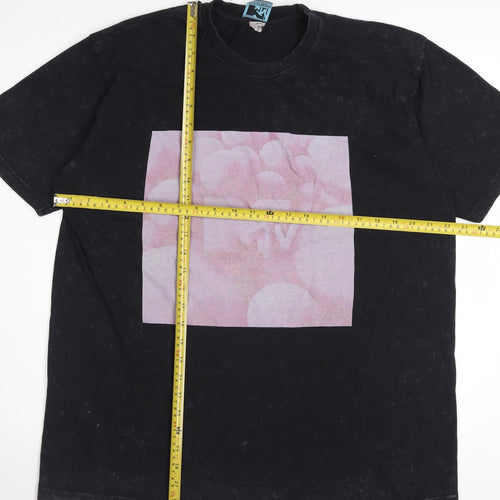 MTV Women's Black L Basic Graphic Music T-Shirt