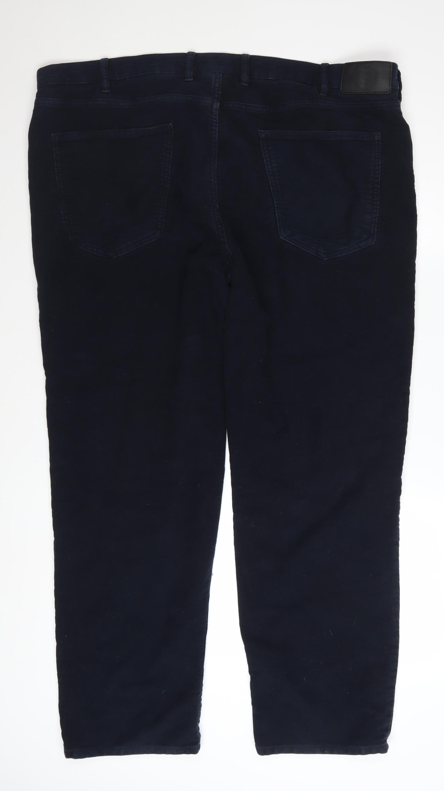 Marks and Spencer Men's Blue Chino Trousers 42x31 Regular Cotton