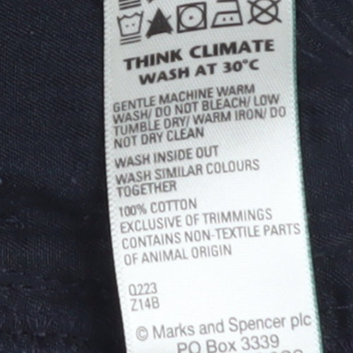 Marks and Spencer Men's Blue Chino Trousers 42x31 Regular Cotton