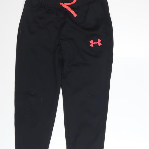 Under Armour Boys Black Jogger Trousers Size 12 Years Polyester Sports Pants