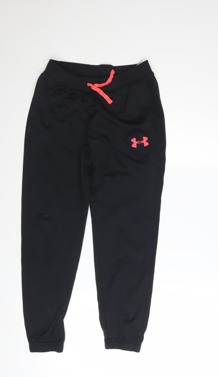 Under Armour Boys Black Jogger Trousers Size 12 Years Polyester Sports Pants