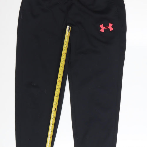 Under Armour Boys Black Jogger Trousers Size 12 Years Polyester Sports Pants