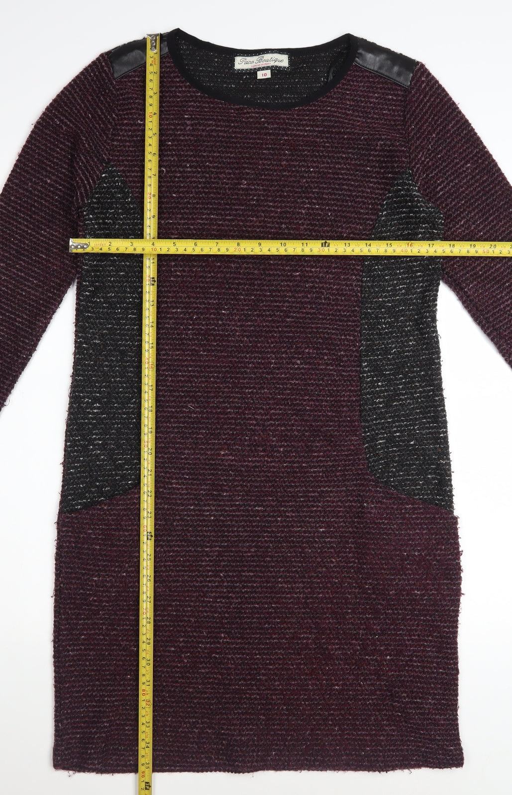 Paco Boutique Women's Purple Knit Shift Dress Size 10