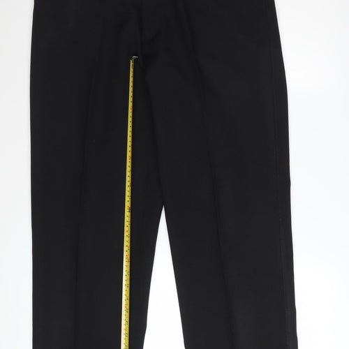 BHS Men's Black 36W 31L Regular Fit Dress Trousers
