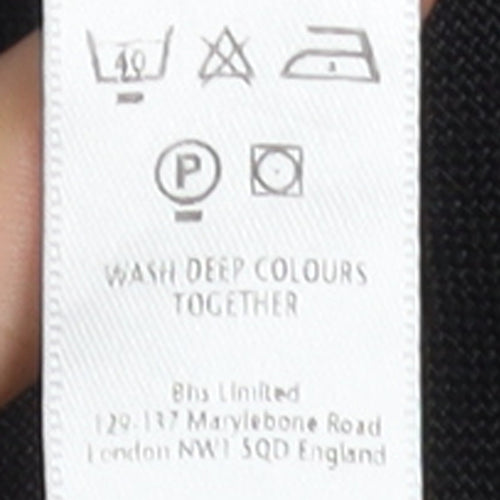 BHS Men's Black 36W 31L Regular Fit Dress Trousers
