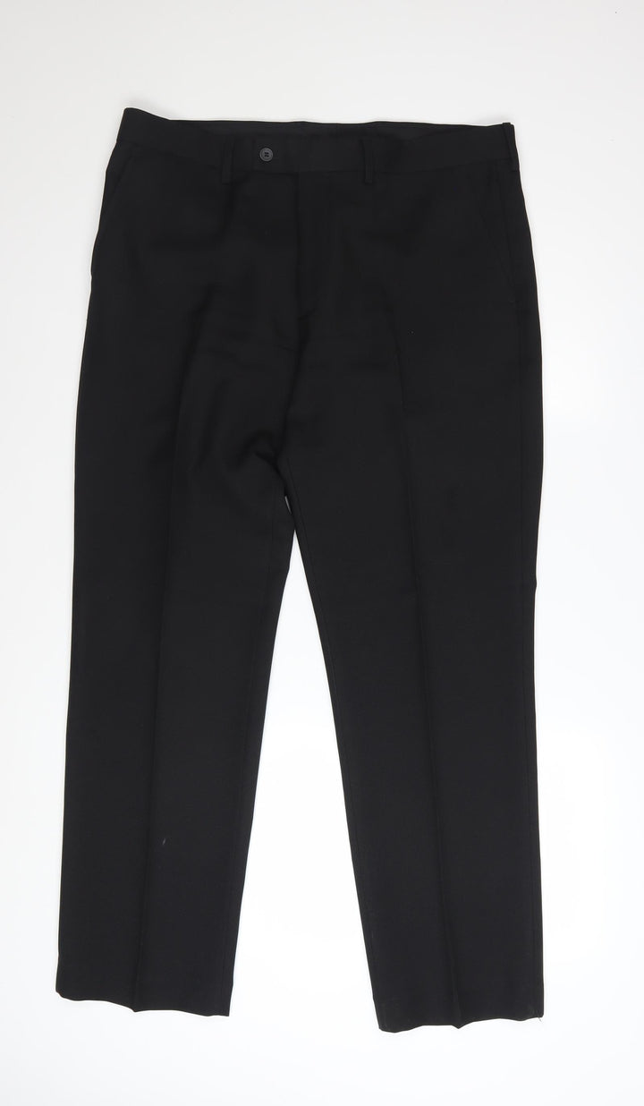 F&F Men’s Black Tailoring Dress Pants Regular Fit 35W 31L