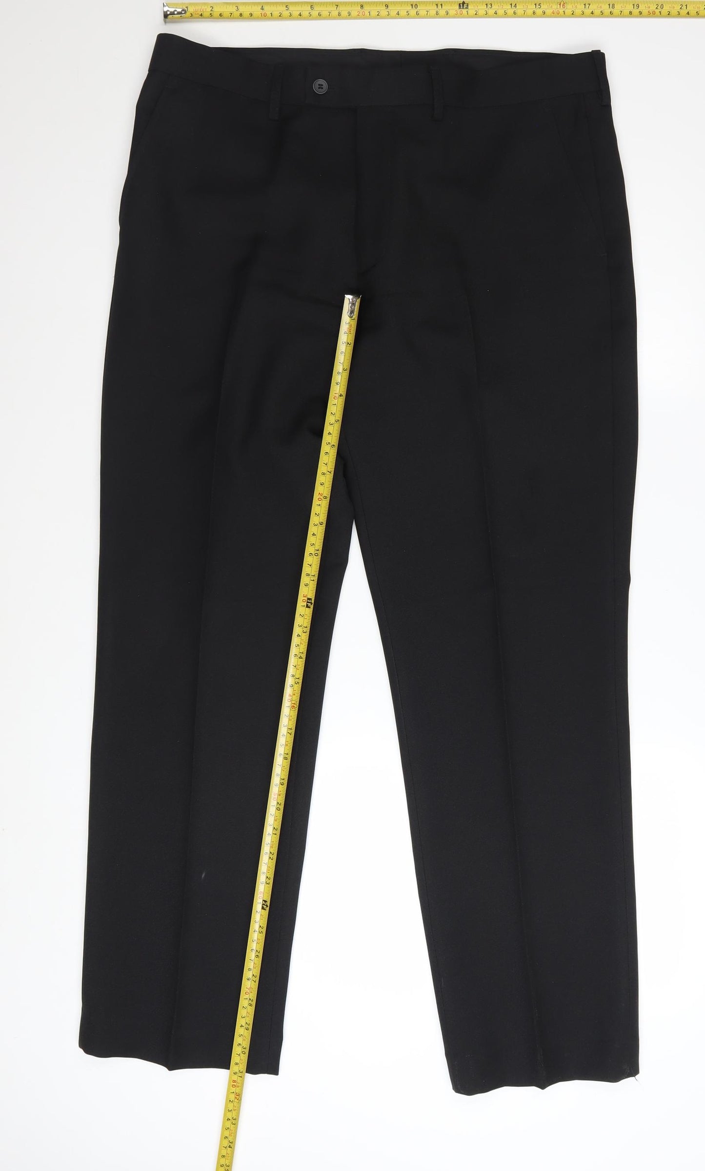 F&F Men’s Black Tailoring Dress Pants Regular Fit 35W 31L