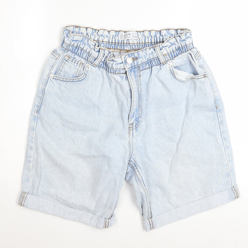 Primark Women’s Blue Paperbag Denim Shorts Size 12