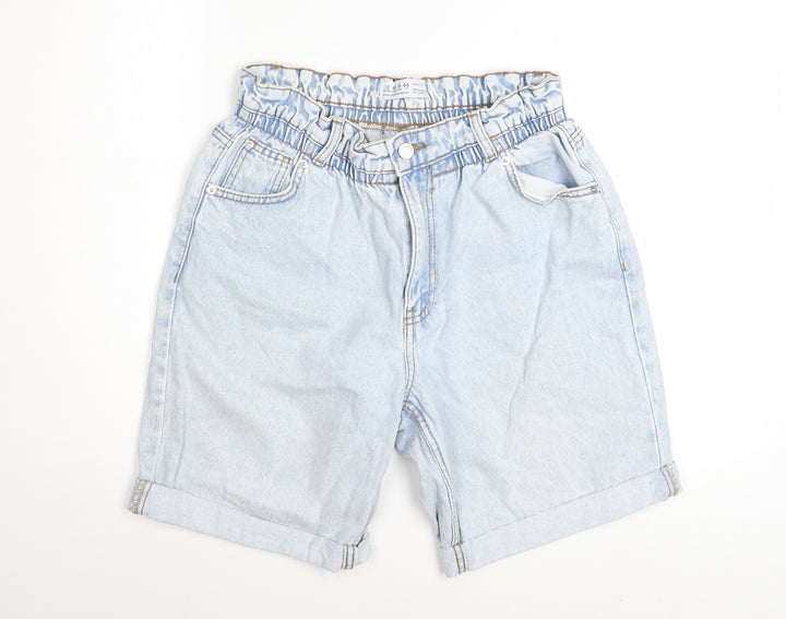 Primark Women’s Blue Paperbag Denim Shorts Size 12