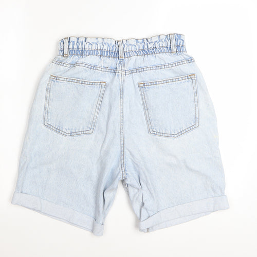 Primark Women’s Blue Paperbag Denim Shorts Size 12