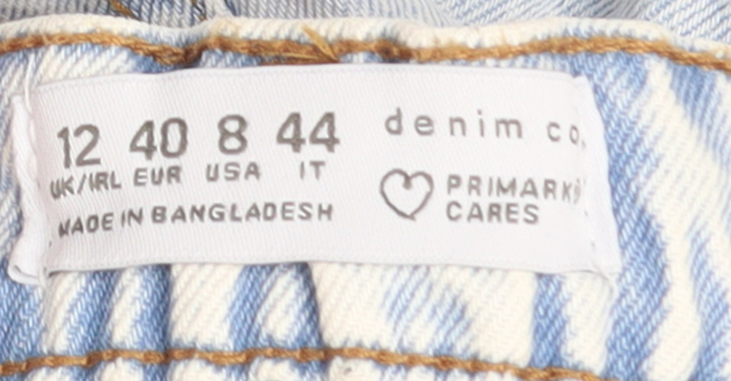 Primark Women’s Blue Paperbag Denim Shorts Size 12