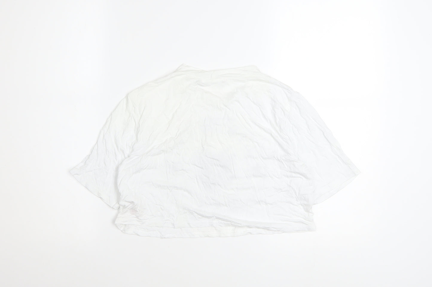 Boohoo Women's White Cropped USA Liberty T-Shirt Size 12