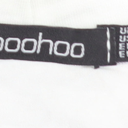 Boohoo Women's White Cropped USA Liberty T-Shirt Size 12