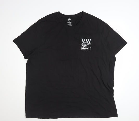 Volkswagen Mens Black 3XL VW Transporter Graphic Cotton T-Shirt