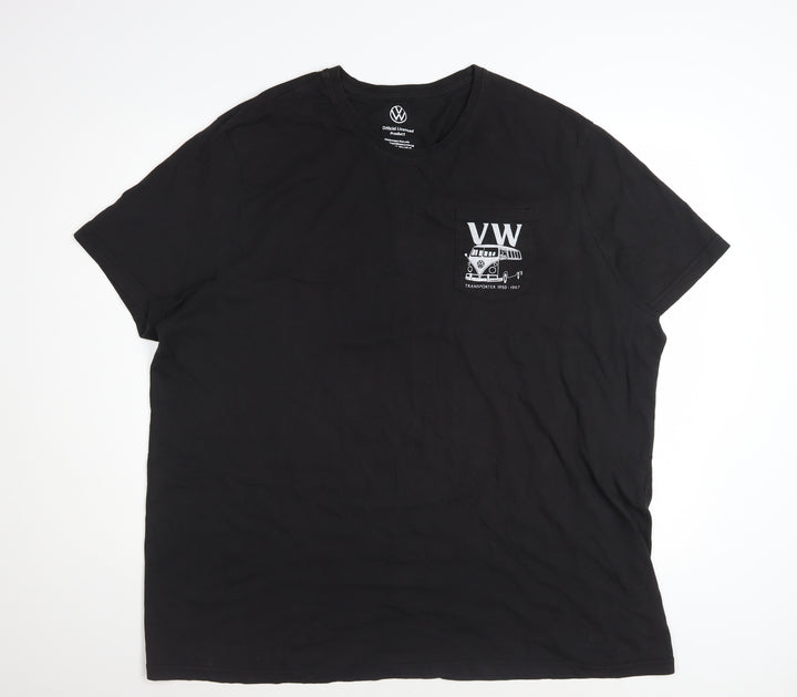 Volkswagen Mens Black 3XL VW Transporter Graphic Cotton T-Shirt