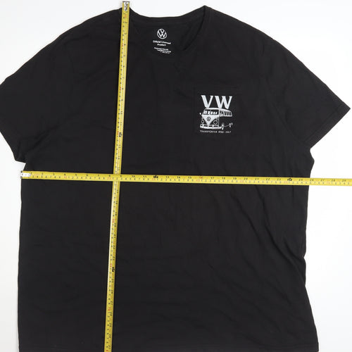 Volkswagen Mens Black 3XL VW Transporter Graphic Cotton T-Shirt