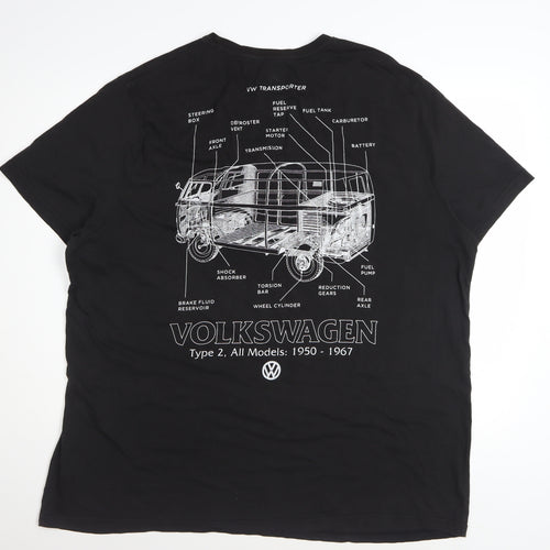 Volkswagen Mens Black 3XL VW Transporter Graphic Cotton T-Shirt
