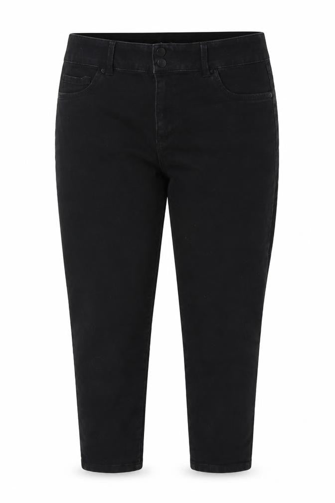 Front view of d.jeans Women's Black 20 Plus Skinny Stretch Denim Jeans