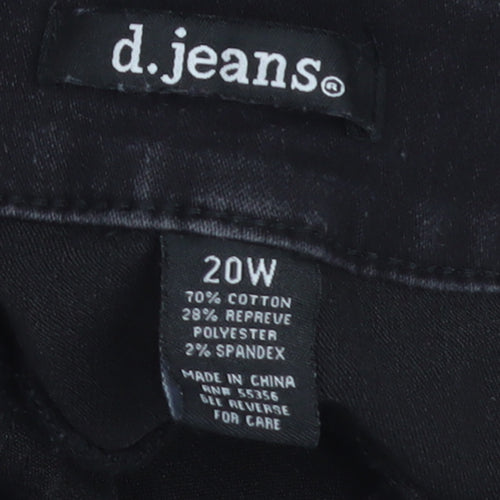 d.jeans Women's Black 20 Plus Skinny Stretch Denim Jeans
