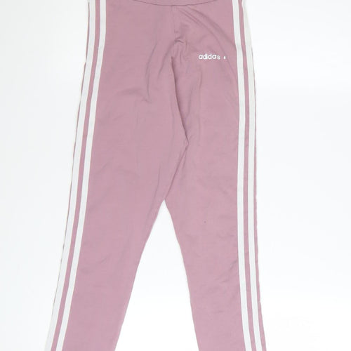 Adidas Women’s Pink Leggings XS Cotton Stretch Side Stripe