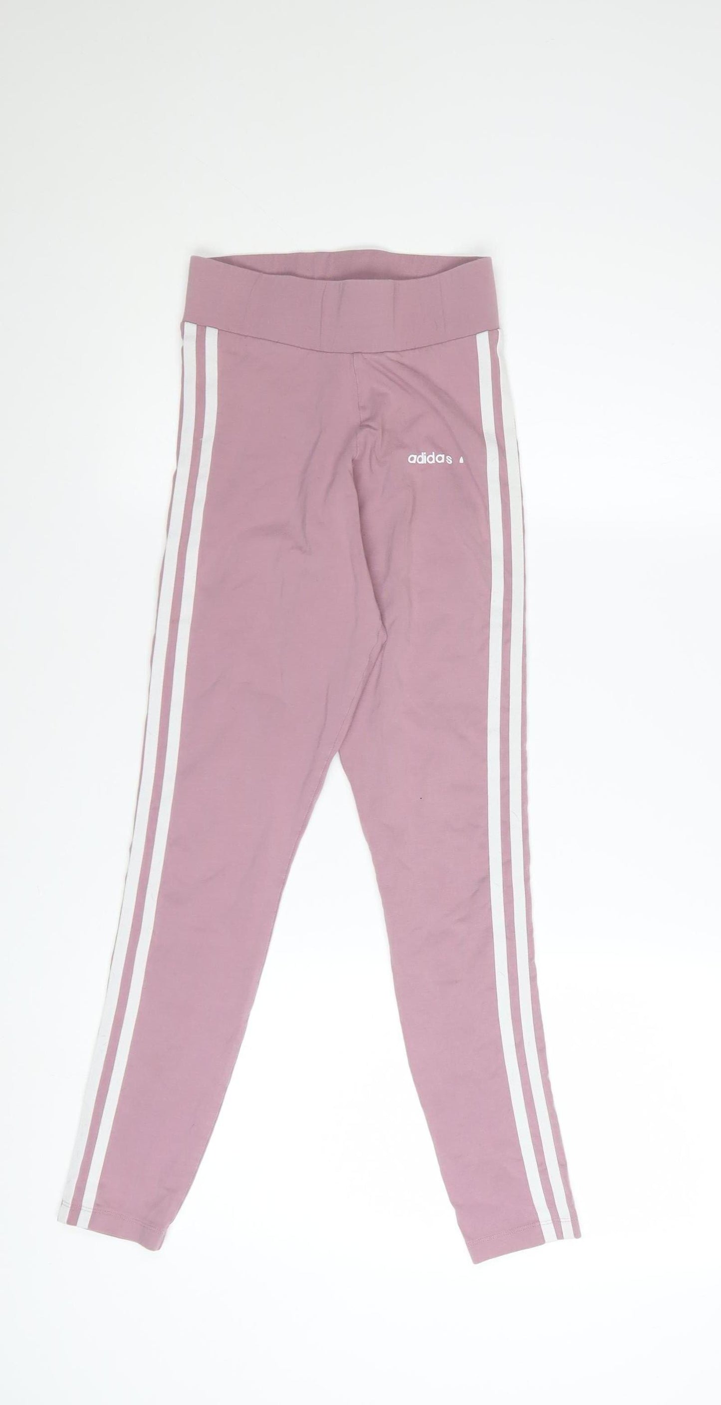 Adidas Women’s Pink Leggings XS Cotton Stretch Side Stripe