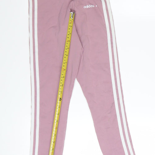 Adidas Women’s Pink Leggings XS Cotton Stretch Side Stripe