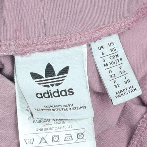 Adidas Women’s Pink Leggings XS Cotton Stretch Side Stripe