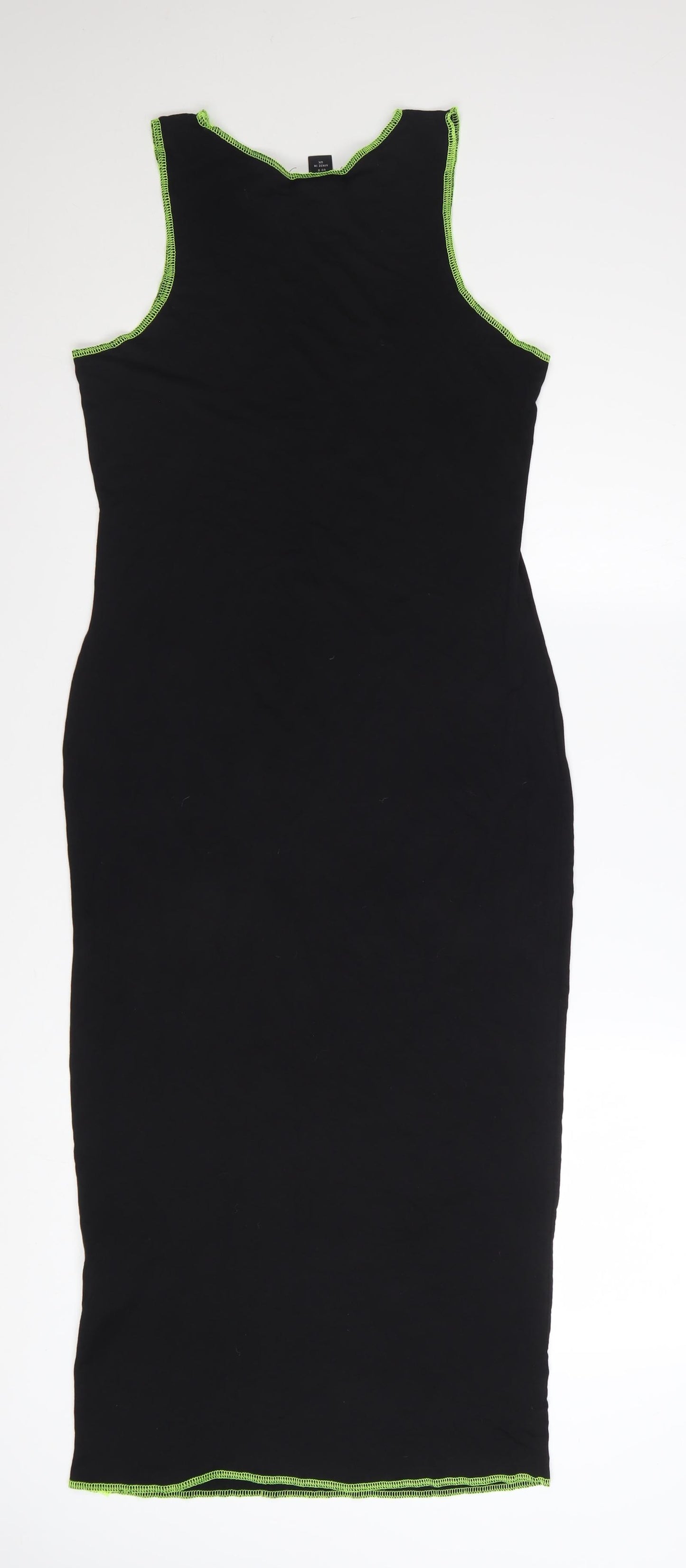 PrettyLittleThing Women Black Midi Bodycon Sleeveless Dress Size 12