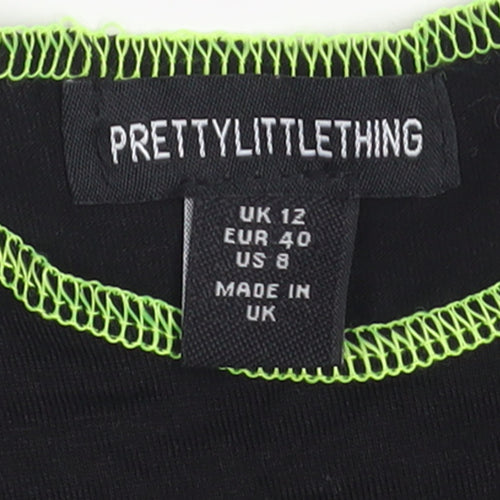 PrettyLittleThing Women Black Midi Bodycon Sleeveless Dress Size 12
