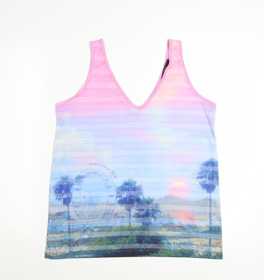 Next Women's Multicoloured V-Neck Camisole Tank Top Size 12