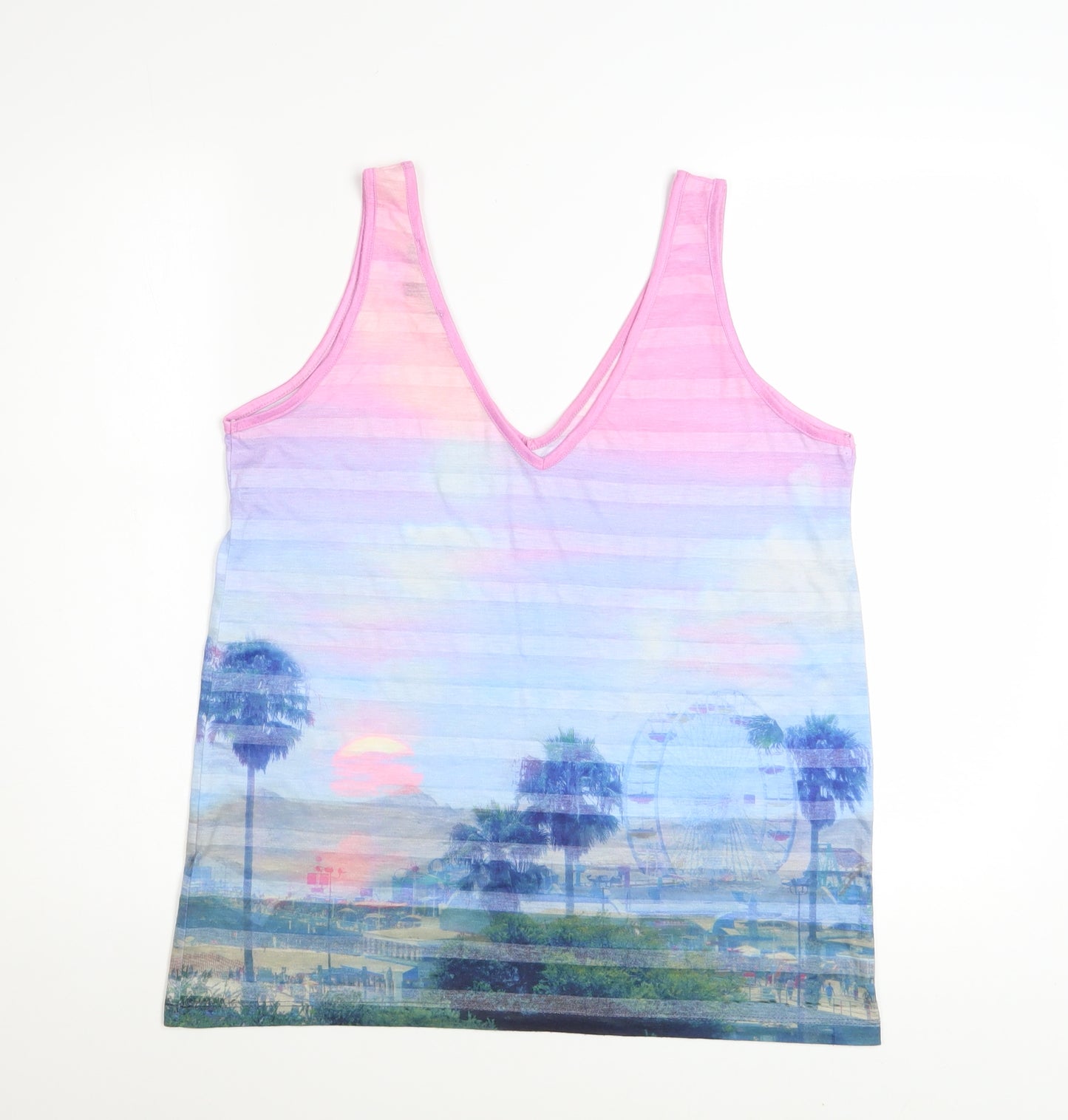 Next Women's Multicoloured V-Neck Camisole Tank Top Size 12