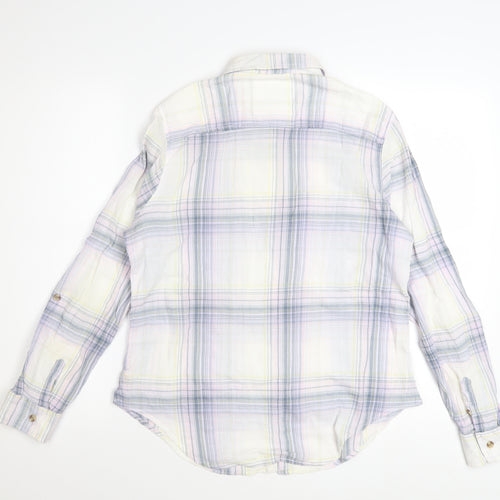 Marks and Spencer Womens Multicoloured Plaid Cotton Button-Up Shirt Size 12