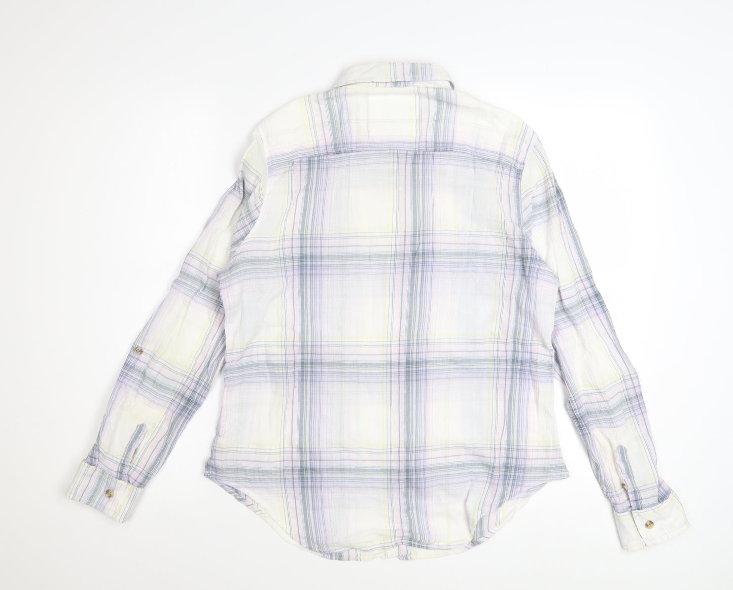 Marks and Spencer Womens Multicoloured Plaid Cotton Button-Up Shirt Size 12