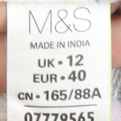 Marks and Spencer Womens Multicoloured Plaid Cotton Button-Up Shirt Size 12